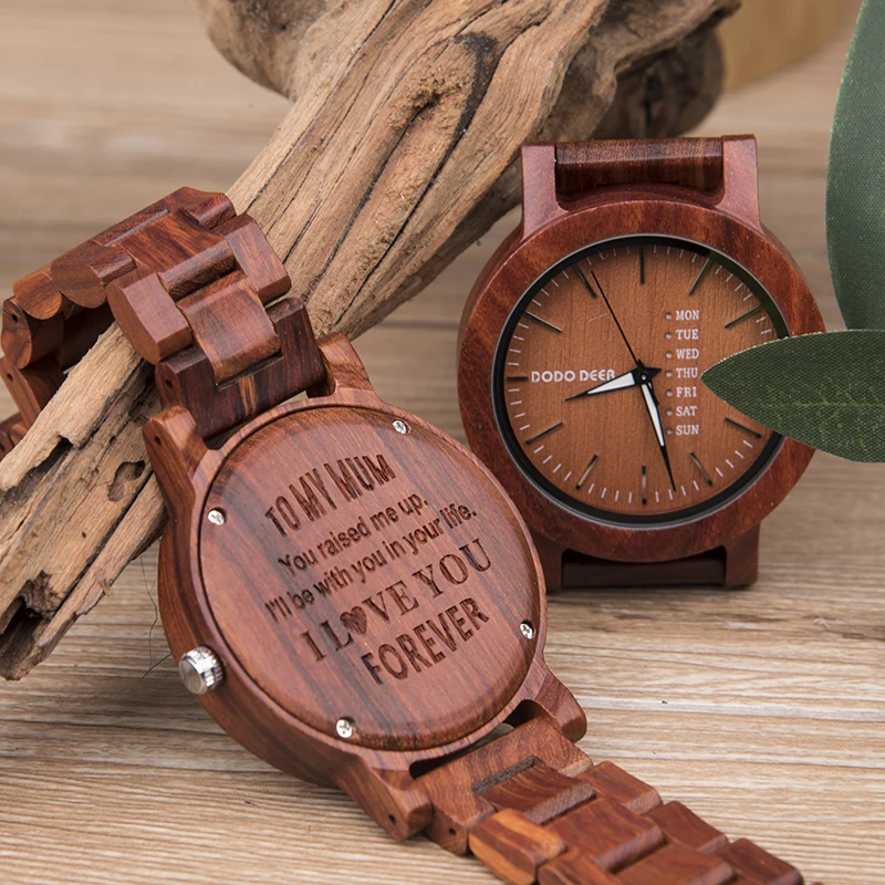 

relogio masculino DODO DEER Wood Watch Men erkek kol saati Week Display Date Japan Quartz lady Men Watches Logo Dropshipping A29