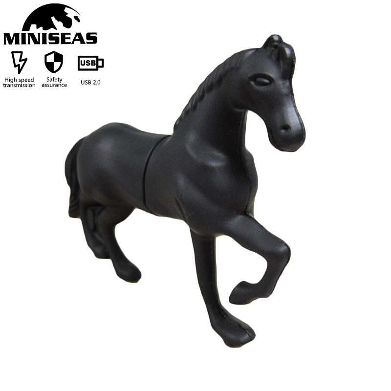 

Black Running Horse USB Flash Drive 4GB 8GB 16GB pen drive 32GB 64GB USB Drive USB 2.0 Pendrives MINISEAS memoria usb