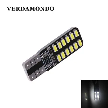 

Bright T10 W5W 3014 SMD 24 LED Canbus Reading Light Turn Signal Instrument Panel Lamp License Plate Lights DC 12V White