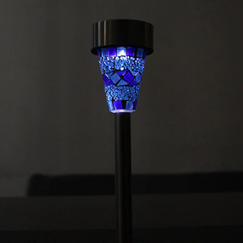 LED Solar Lamp Outdoor Mosaic LED Solar Lawn Light For Garden Decoration Outdoor Waterproof IP65 Bollard Solar Stick Lights  (10)