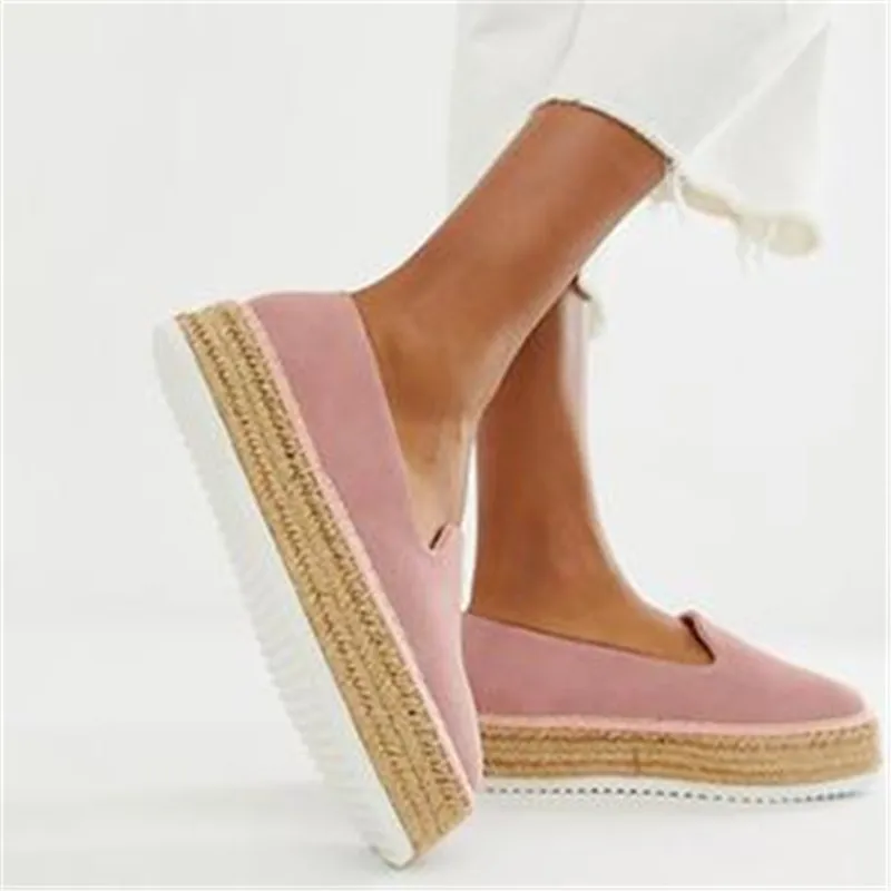 MoneRffi Faux Suede Espadrilles Shoes Casual Loafers Women Flats Ballet Comfortable Ladies Zapatos Mujer