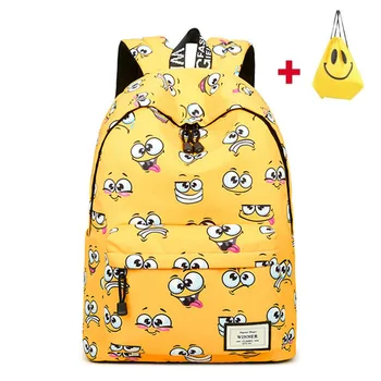 

2018 Women Backpack Preppy Style Female College Students Back Pack Large Capacity Cute Cat Pattern Printing Girls Knapsack