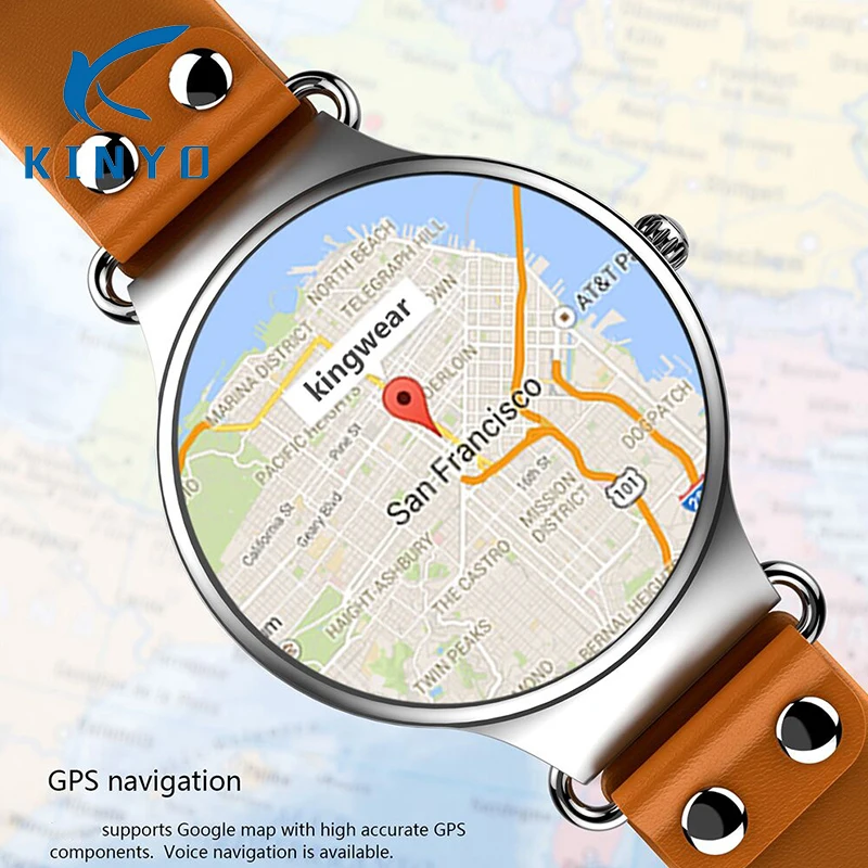 2018 Модные Смарт часы из воловьей кожи с микрофоном для телефона Google Map 3G шагомер