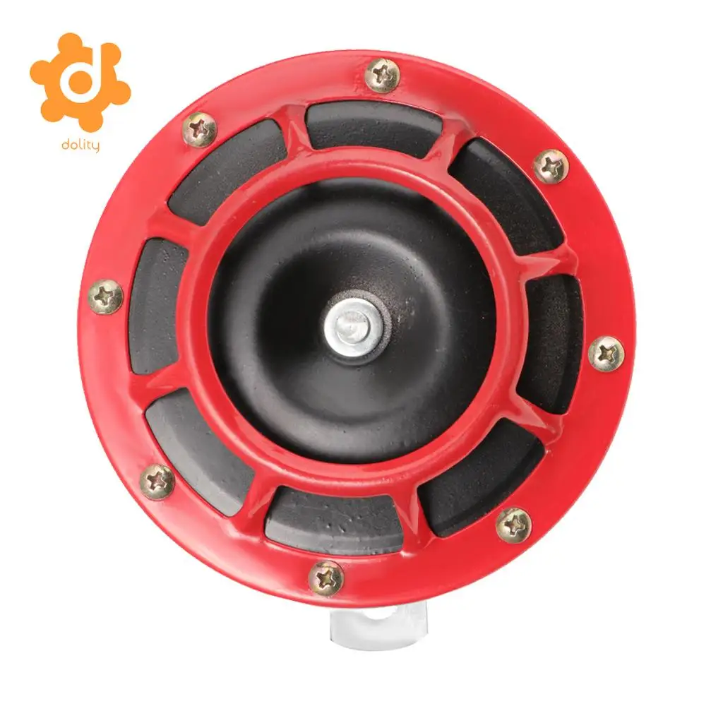 dolity 2 Pieces 12V Auto High Bass Basin Type Loudspeaker Signal Alarm  silver