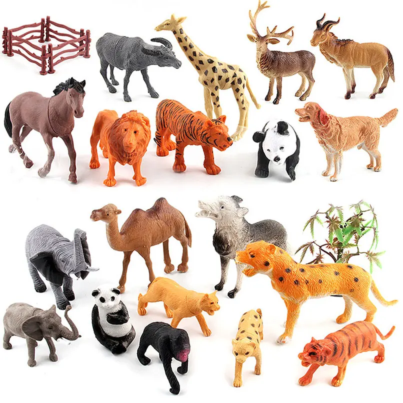 15cm Vivid Wild Animals Action Figures Model Toys Kingdom Zoo Model