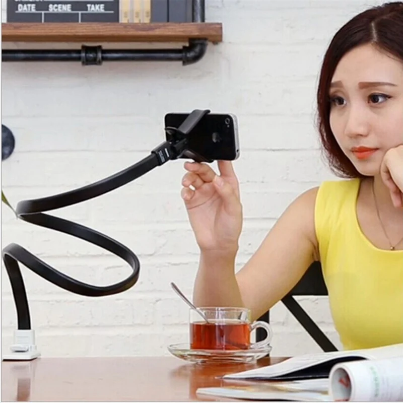  BGreen Bendable Universal Mobile Cell Phone Desk Holder 360 Rotating Clip Bed Stand For iPhone 5S 6