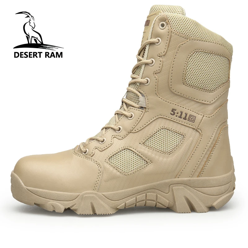 DESERT RAM Brand Men's Boots Big Size Military boot Chukka Ankle Bot Tactical Army Male Shoes Safety Combat Mens Motocycle Boots