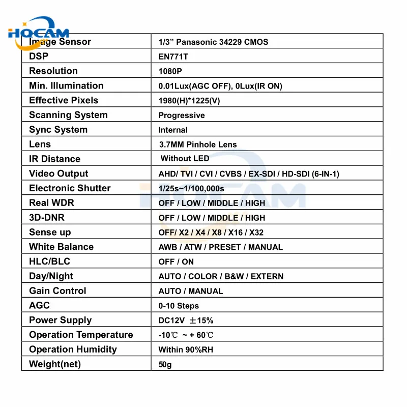HQCAM HD 1080P SDI Мини камера 2.0MP 1/3 Panasonic Starlight 0.0008LUX мини Sdi камера Поддержка TVI/CVI/AHD/CVBS/E-SDI/SDI системы