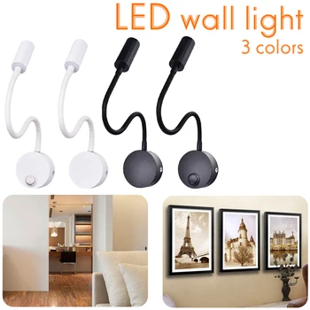 

Modern LED Hose Wall lamp Flexible 3W Bathroom Mirror Light Bedside Reading Study Sconces LED Luminaire Lamps