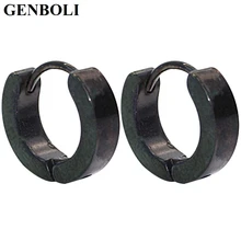 GENBOLI Boys Grils Special Style Stainless Steel Earrings For Party Club With Silver Black Color Wedding Accessories Unique