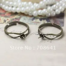 Кольца без надписей настройки 4 мм круглая рамка с булавкой жемчуг бусины основания Регулируемые кольца результаты DIY сделать многоцветные