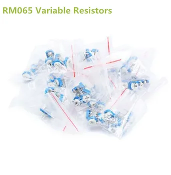 

13Type/5pcs=65PCS Trimming Potentiometer RM065 Adjustment 100R-1M Horizontal Trimpot Variable Resistors Assorted Kit