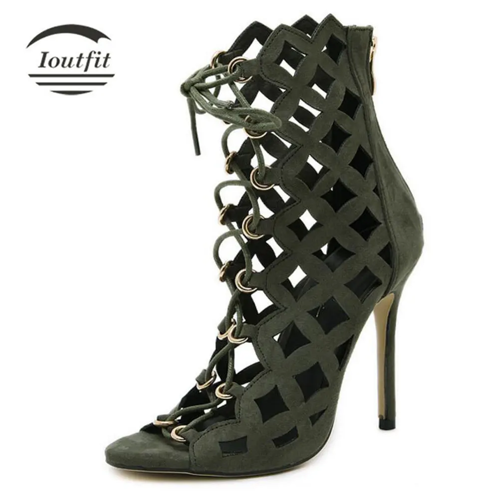 

Ioutfit Shoes Woman 2017 New Sexy Womens Gladiator Sandals High Heels Pointed Toe Summer Party Shoes Cross-tied  Zapatos Mujer