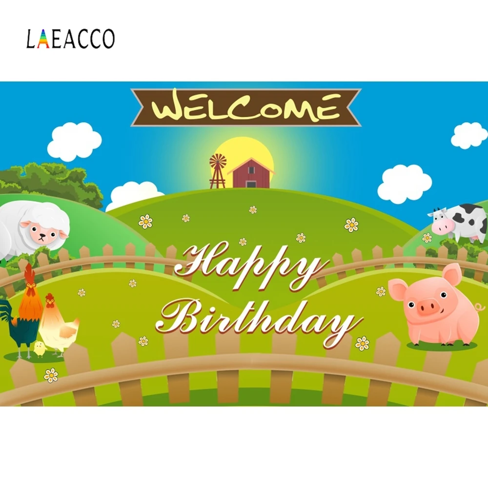 Laeacco мультфильм фермер птица ребенок день рождения портрет фотография фон