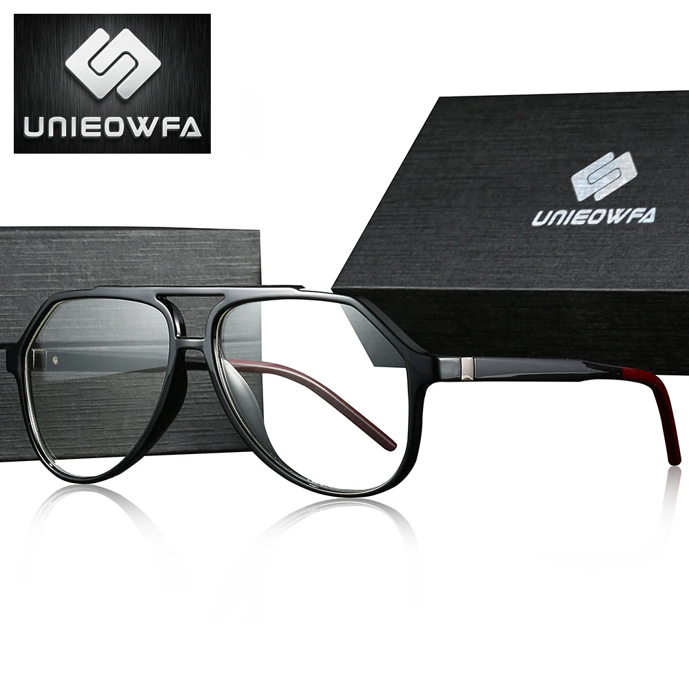 Koop Clear Optische Glazen Voor Mannen Frame Transparante Bijziendheid Graden Brillen Frame TR90 Recept Brillen Frame Pilot Bril