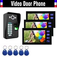 7 Touch Video Door Phone Intercom Doorbell System Fingerprint ID Card password Video Doorphone interphone for