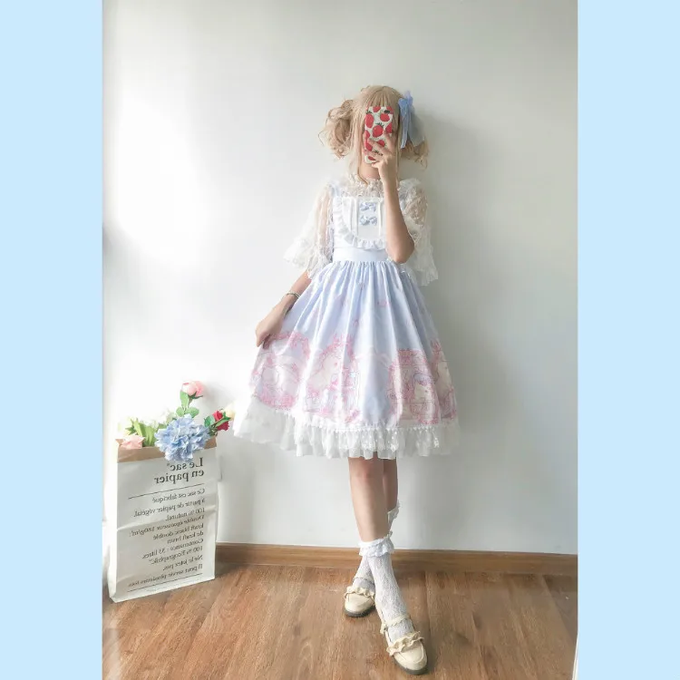 Cosplay&ware Kawaii Clothing Japanese Fashion Lolita Jsk Dress Women Summer Cute Bow Cat Strap Gothic Tea Party Sweet -Zentai shop online HTB1i5CBdSSD3KVjSZFKq6z10VXag.jpg