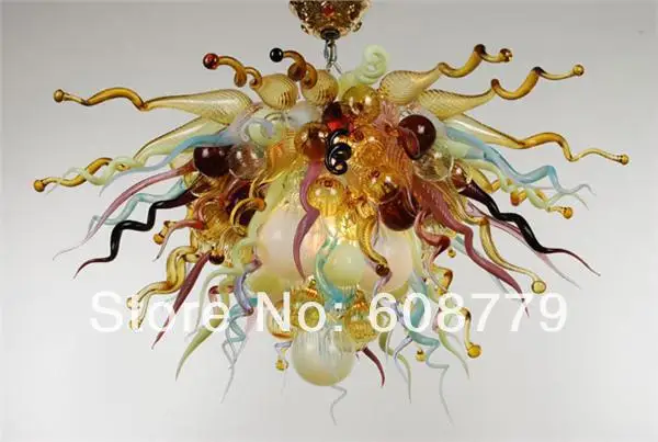 

New Arrival Colorful House Flower Shape Hand Blown Art Glass Chandelier