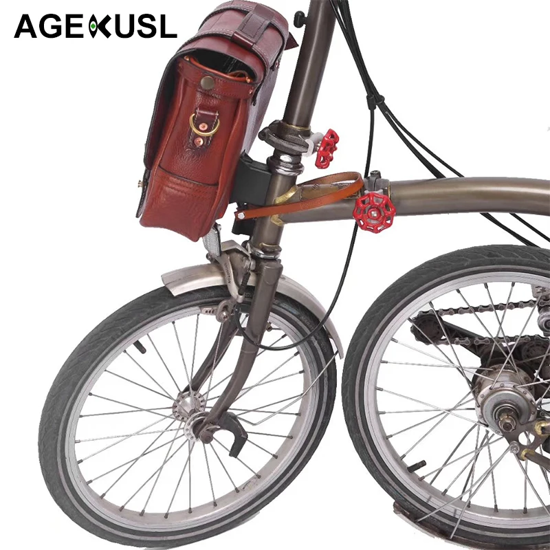 

TWTOPSE Quick Release Bike Bag Carrier Block Leather Tape Strip For Brompton Folding Bicycle Front Rack Carrier Block Holder