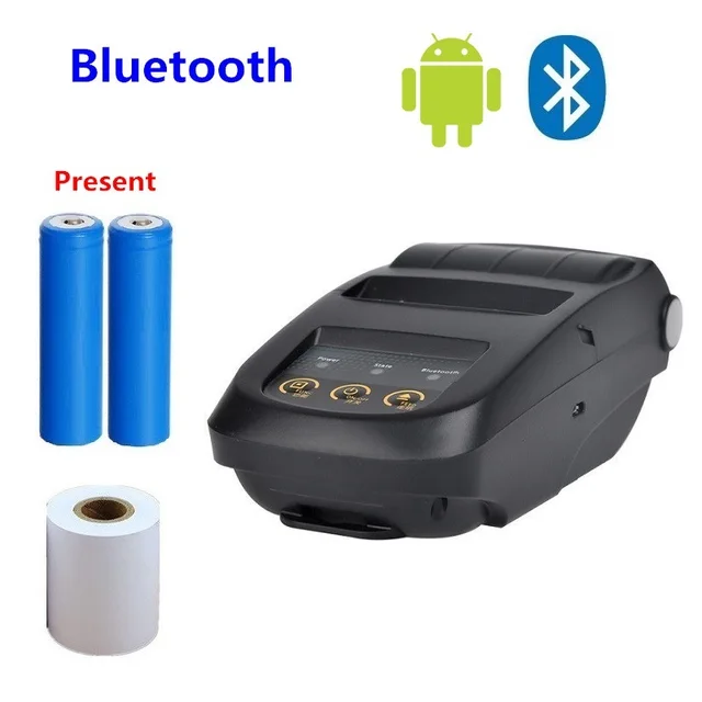 58mm Mini Bluetooth Printer Android Thermal Printer Wireless Receipt Printer Mobile Portable Small Ticket Printer