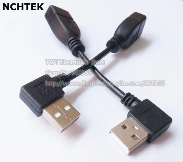 

NCHTEK USB 2.0 Right Angled 90d A type male to Female extension cable 10cm,2Qty,Free shipping