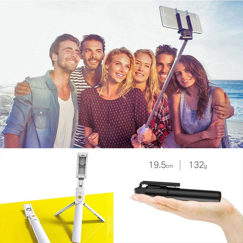 Selfie Stick Tripod For Phone Monopod Bluetooth With Shutter Remote Smartphone Stand Mobile Clip Wireless New | Электроника