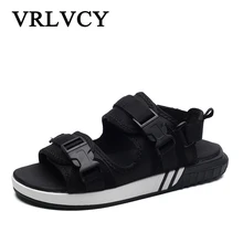 Мужские сандалии; шлепанцы с пряжкой; трендовые мужские сандалии; Летняя мужская пляжная повседневная обувь на плоской подошве