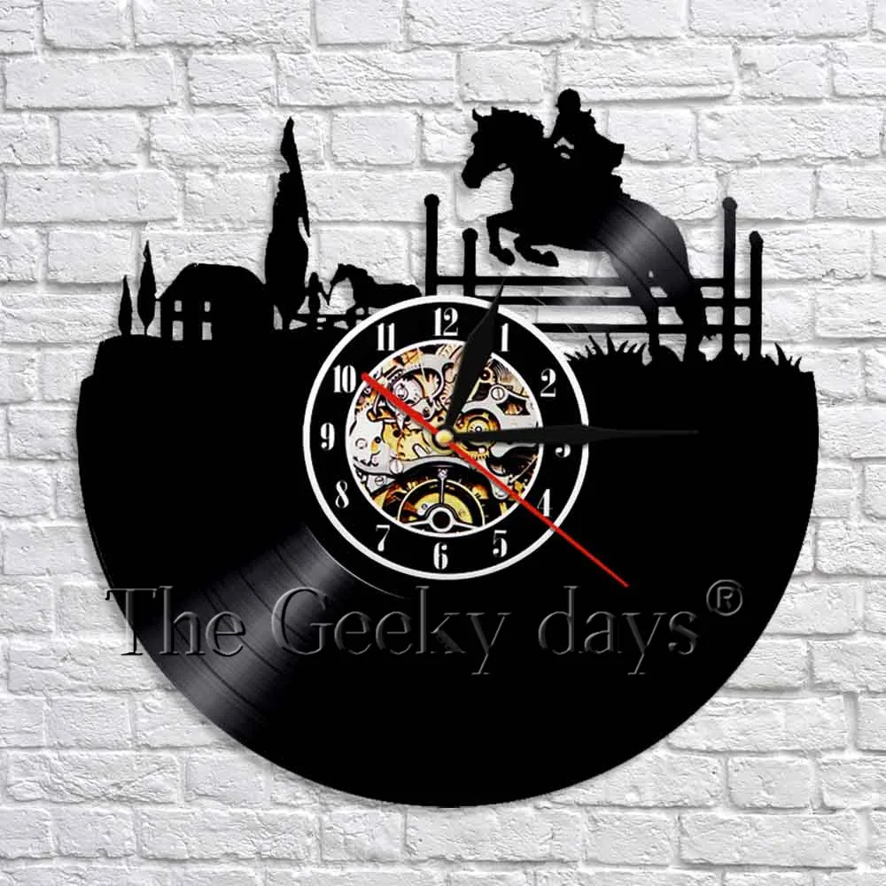 

Equestrian Vintage Vinyl Wall Clock Classical Clock 3D Wall Watch Artistic Creative Quartz Clocks Home Decor
