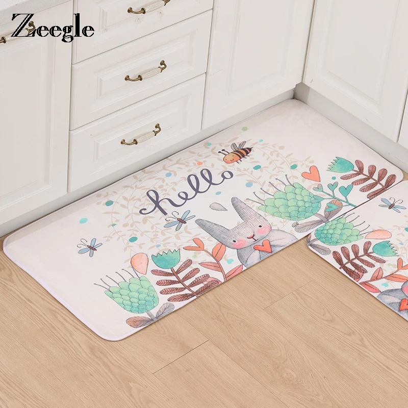 

Cartoon Floor Mat Doormat Kitchen Carpet Water Absorption Bathroom Carpet Door Mat Toilet Rug Kitchen Rug Set Chair Mats