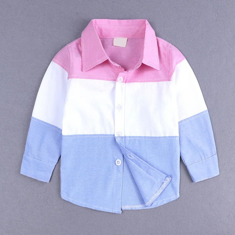 B 2pcs set long sleeve shirt turn down collar jeans (2)