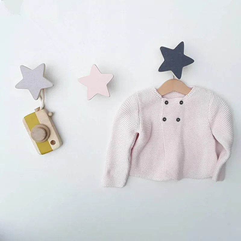 Scandinavian-Style-Nursery-Kids-Room-Decoration-Wall-Hook-Wooden-Star-Clothes-Rack-Black-White-Pink-Blue