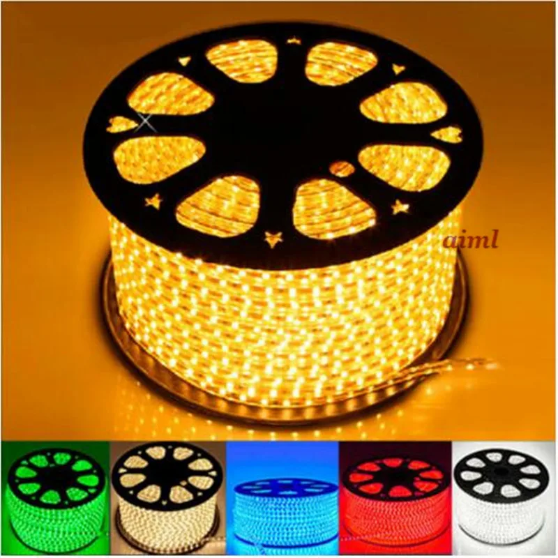 

100M RGB Led Strip 5050 220V Flexible Waterproof Warm White Multicolor LED Strip Light waterproof +110 /220 v power adapter(plug