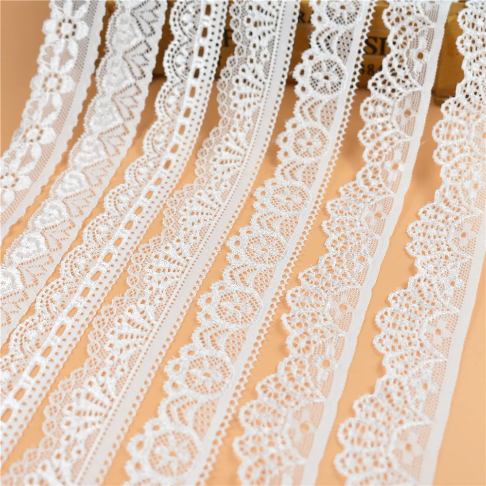 

5yard/Lot High Quality Elastic White Lace Ribbon underwear Trim french african lace fabric lace trimmings for sewing Embroidered