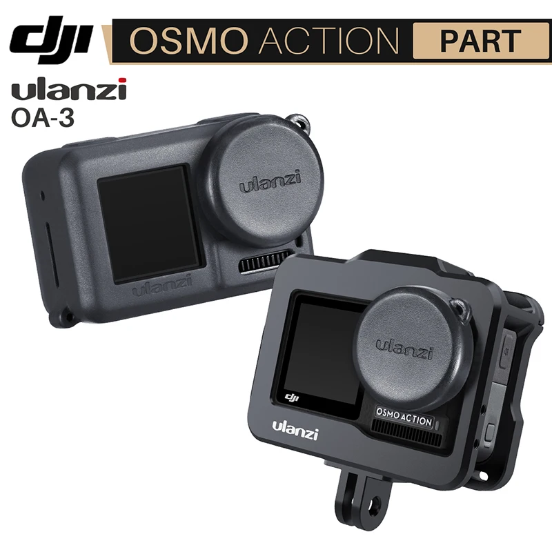 

Ulanzi OA-3 Vlog Soft Protective Case with Camera Lens Cap for Dji Osmo Action Silicone Droproof Vlogging Case Cage Kit