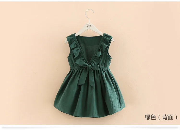 2018 Summer 2 3 4 6 8 10 Years Birthday Children Red Blue Backless Princess Elegant Bow Kids Party Dance Prom Dress For Girls (2)