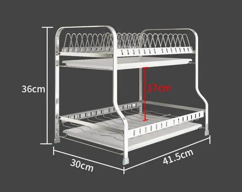 Сушилка для посуды из нержавеющей стали 304, кухонная сушилка для сушки посуды, посуда, стеллаж для хранения тарелок, три слоя