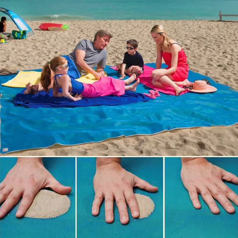 

Solid Color Large Magic Sand Free Mat Beach Sandless Outdoor Travel Summer Camping Beach Towel Mat Waterproof Picnic Blanket