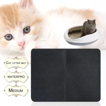 

High Elastic Foldable Pets Cats EVA Mat Pads Large Size Non-Slip Waterproof Cat Litter Mat Trapper Pad for Household Use