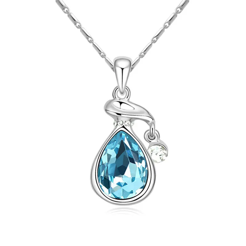 Romantic Angel Tears Pendant Necklace Made with Swarovski Element Water