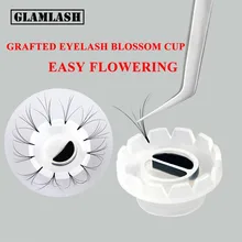 GLAMLASH, 100 шт., для салонного использования, клей-держатель для ресниц, для наращивания ресниц, быстрое Цветение цветов, кольцо, клейкая подставка, инструменты для макияжа