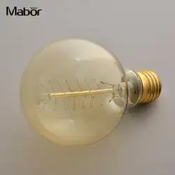 Edison Винтаж под старину Вольфрам нити G80 220 В/40 Вт E27 лампочки Droplight