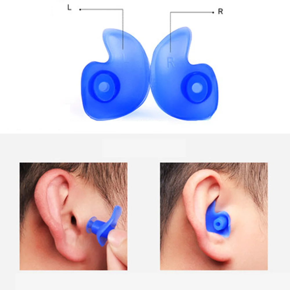 Diving Water Sports Swimming Accessories 1 Pair Soft Ear Plugs Environmental Silicone Waterproof Dust-Proof Earplugs GMN