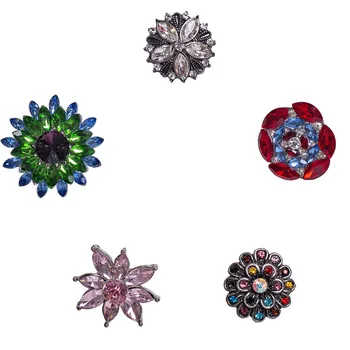 

wholesale 10pcs/lot High quality Mix Many styles Metal Snap Button Charm Rhinestone Styles Button Ginger Snap Jewelry MDB18-224