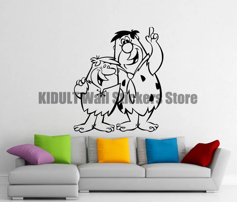 Cartoon Wall Stickers Cartoon Characters Fred Flintstone and Barney