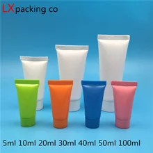 100 шт 5 10 20 30 50 100 мл пустые белые пластиковые бутылочки для шампуня и крема образцы пустых косметических контейнеров