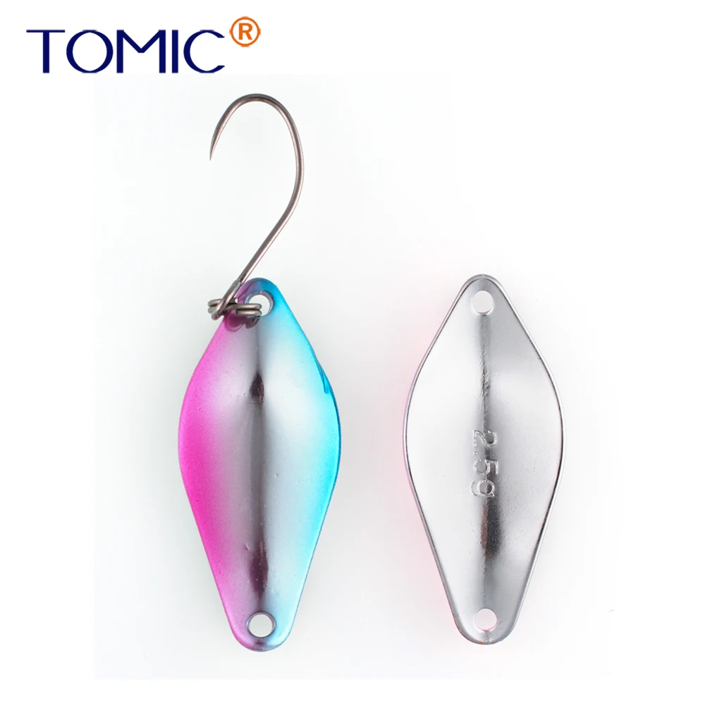 Tomic 1pc brass trout spoons ultralight metal fishing lures hard bait