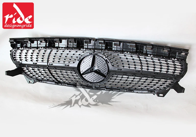 W117 Алмазная Передняя решетка ABS серебро для merceesmb CLA класс Cla180 Cla200 Cla250 Cla45 без знака
