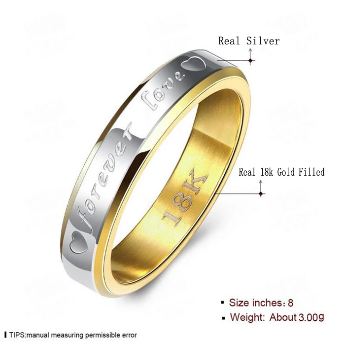 BIG 90% OFF! Classic Forever Love Solid Gold Ring Engagement Wedding Rings For Women Couples Stainless Steel Lovers Rings JZR096