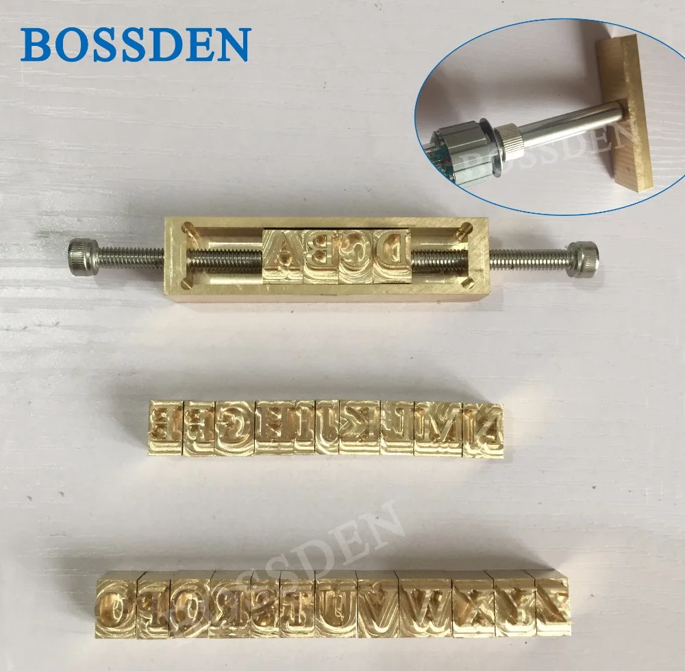 

BOSSDEN Alphabet Copper Mold Soldering Iron Brass Letter Set Flexible Die Cut Hot Foil Stamp Machine Bronzing Embossed Stamper