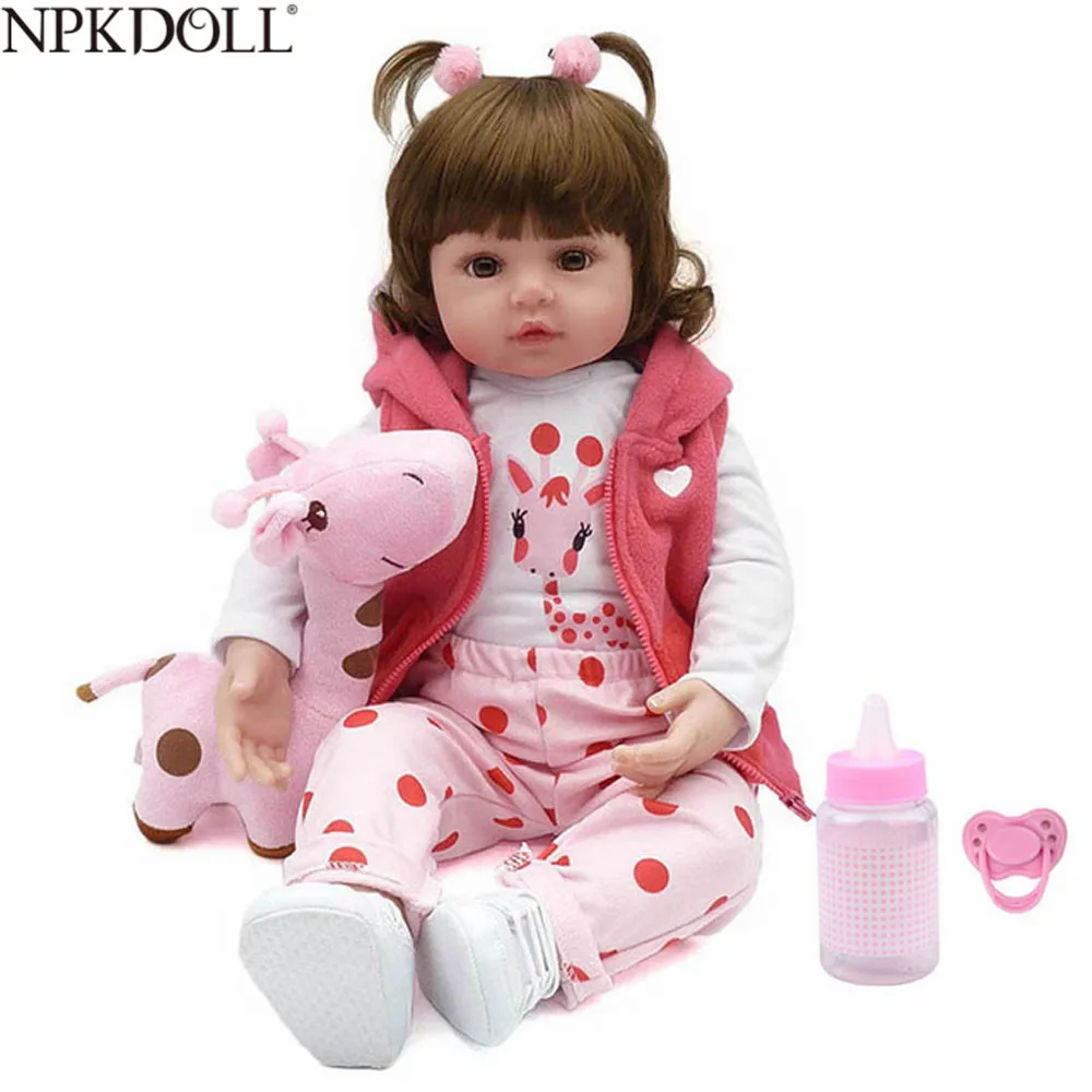 NPKDOLL 47 см/57 см кукла новорожденная силиконовая Очаровательная Menina Boneca Одежда для